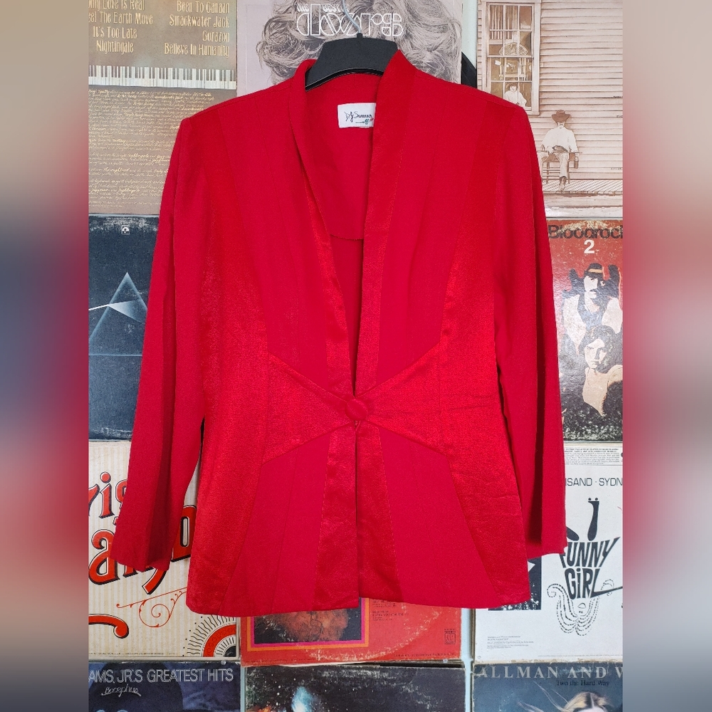 Vintage DJ Summers red romantic blazer